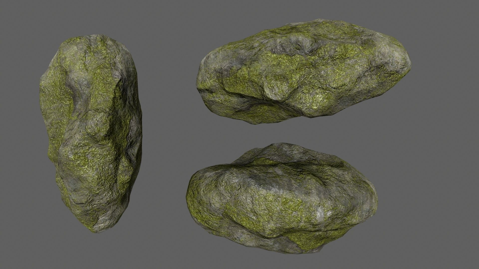 rocks set in shapes and sizes Low-poly 3D model_4