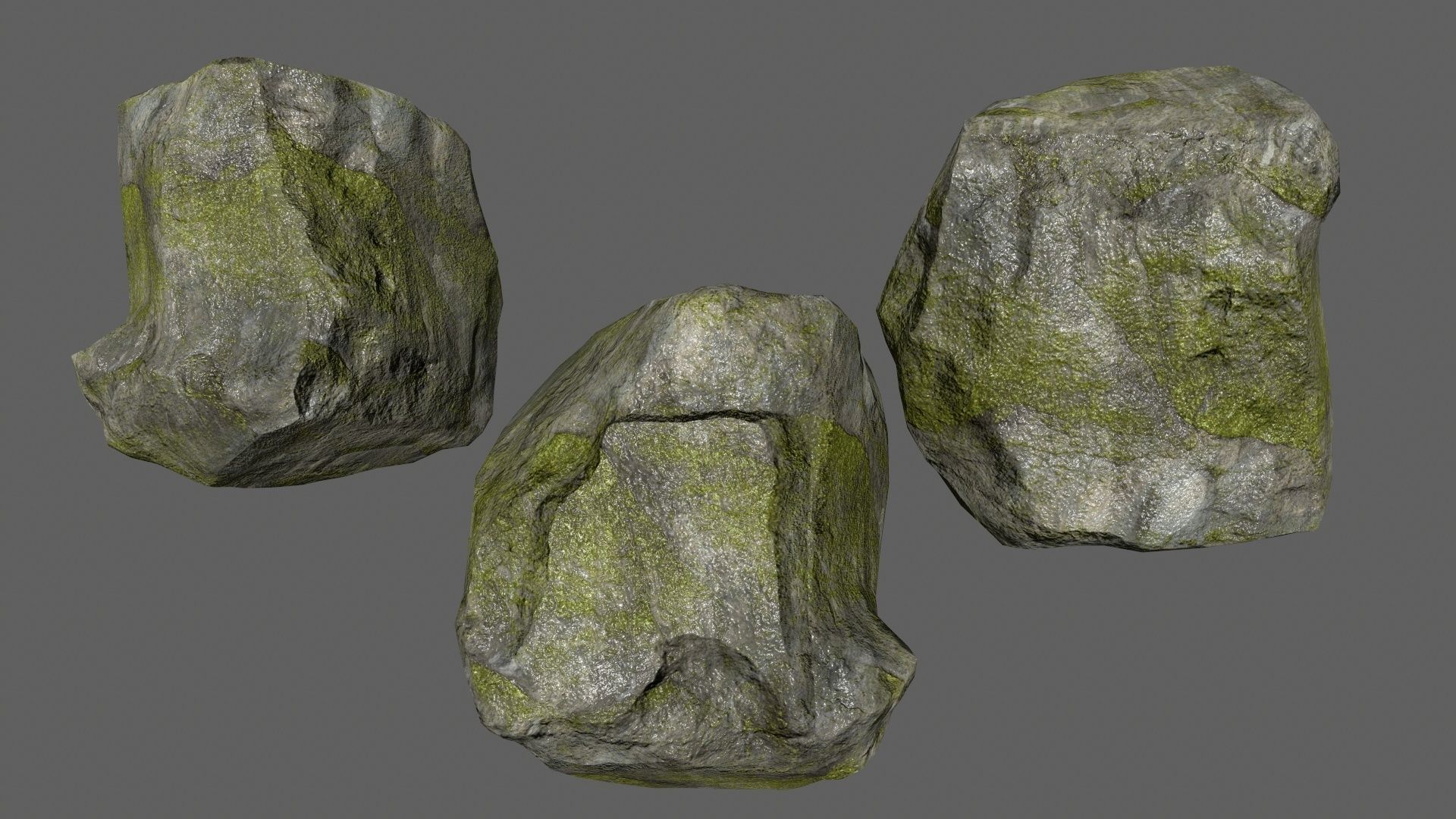rocks set in shapes and sizes Low-poly 3D model_6