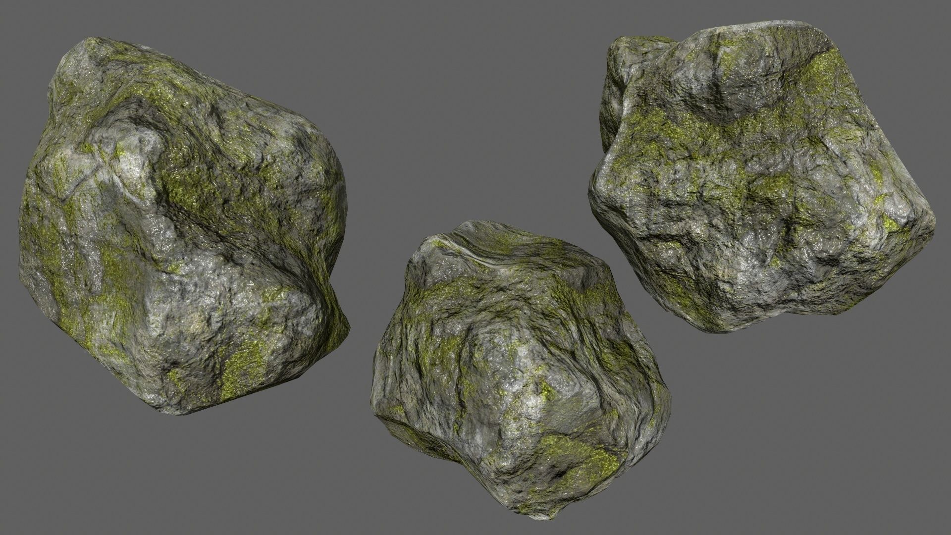 rocks set in shapes and sizes Low-poly 3D model_11