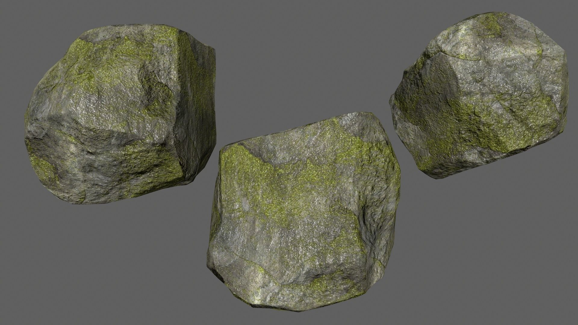 rocks set in shapes and sizes Low-poly 3D model_7