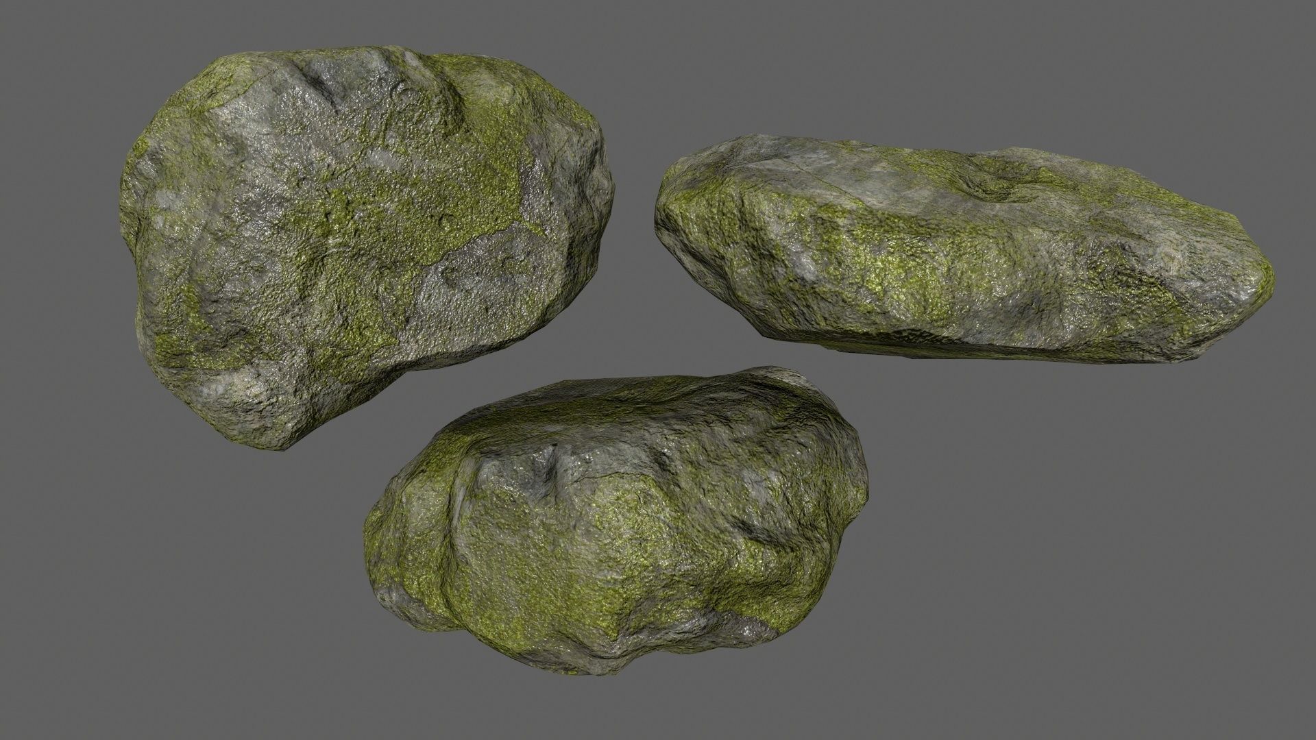 rocks set in shapes and sizes Low-poly 3D model_16