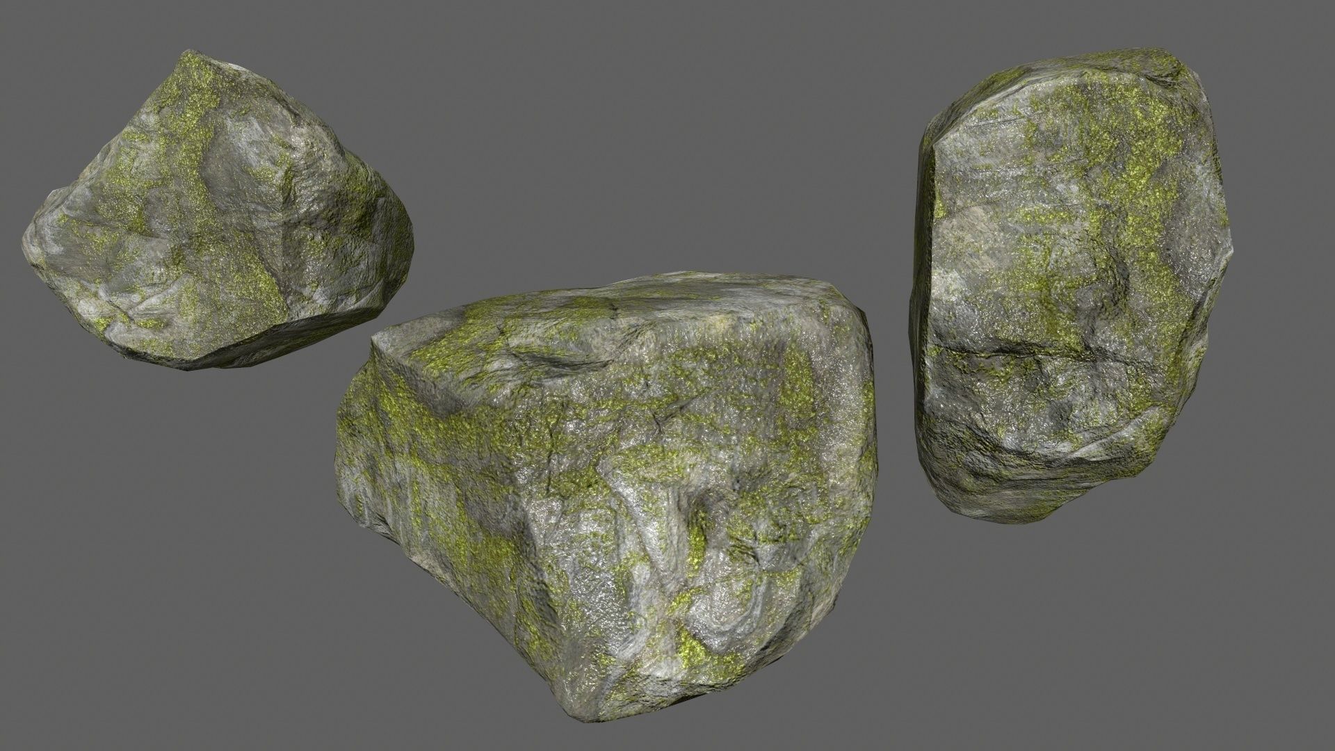 rocks set in shapes and sizes Low-poly 3D model_13