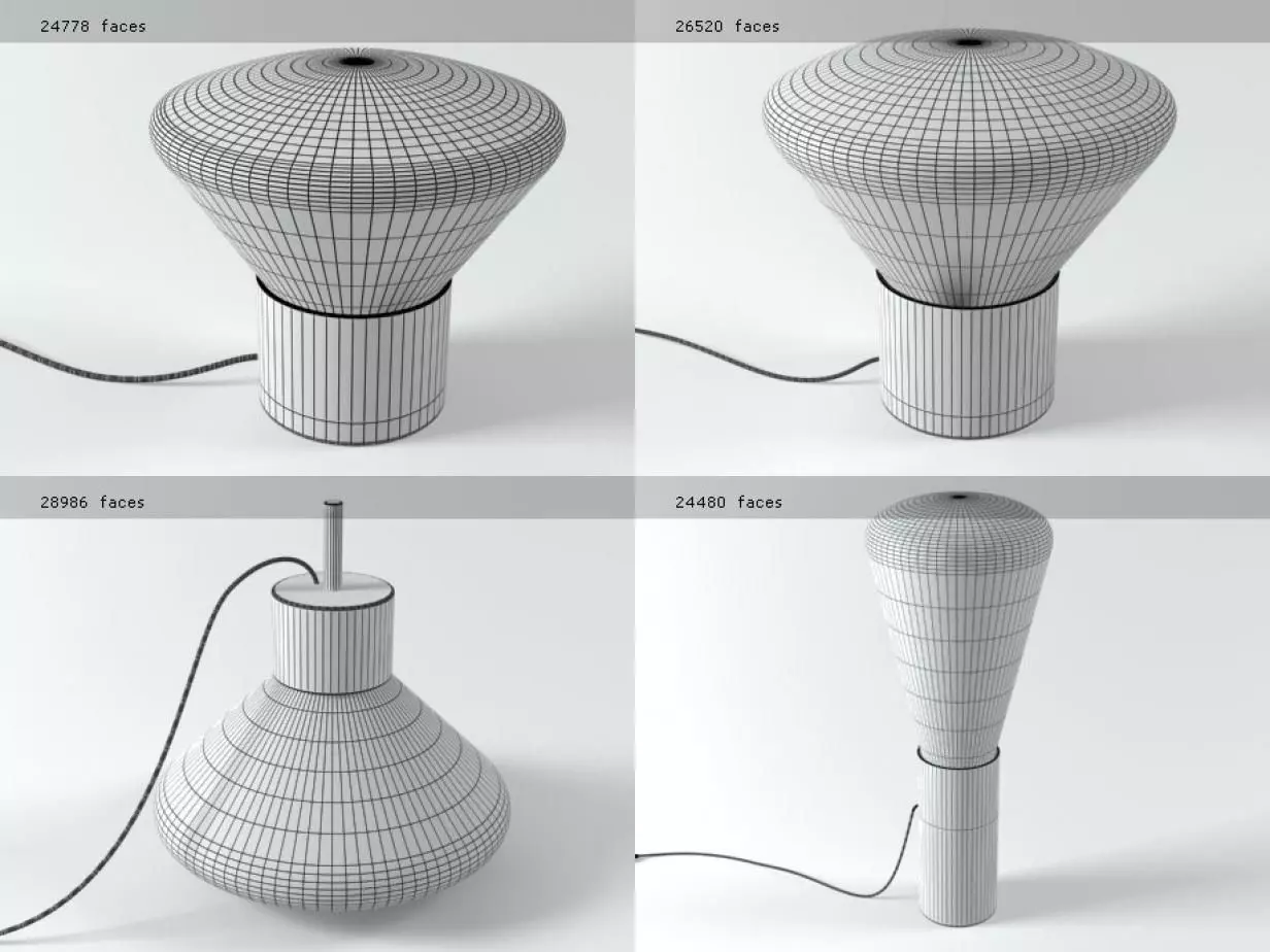 Muffins four different colored lamps 3D model_5