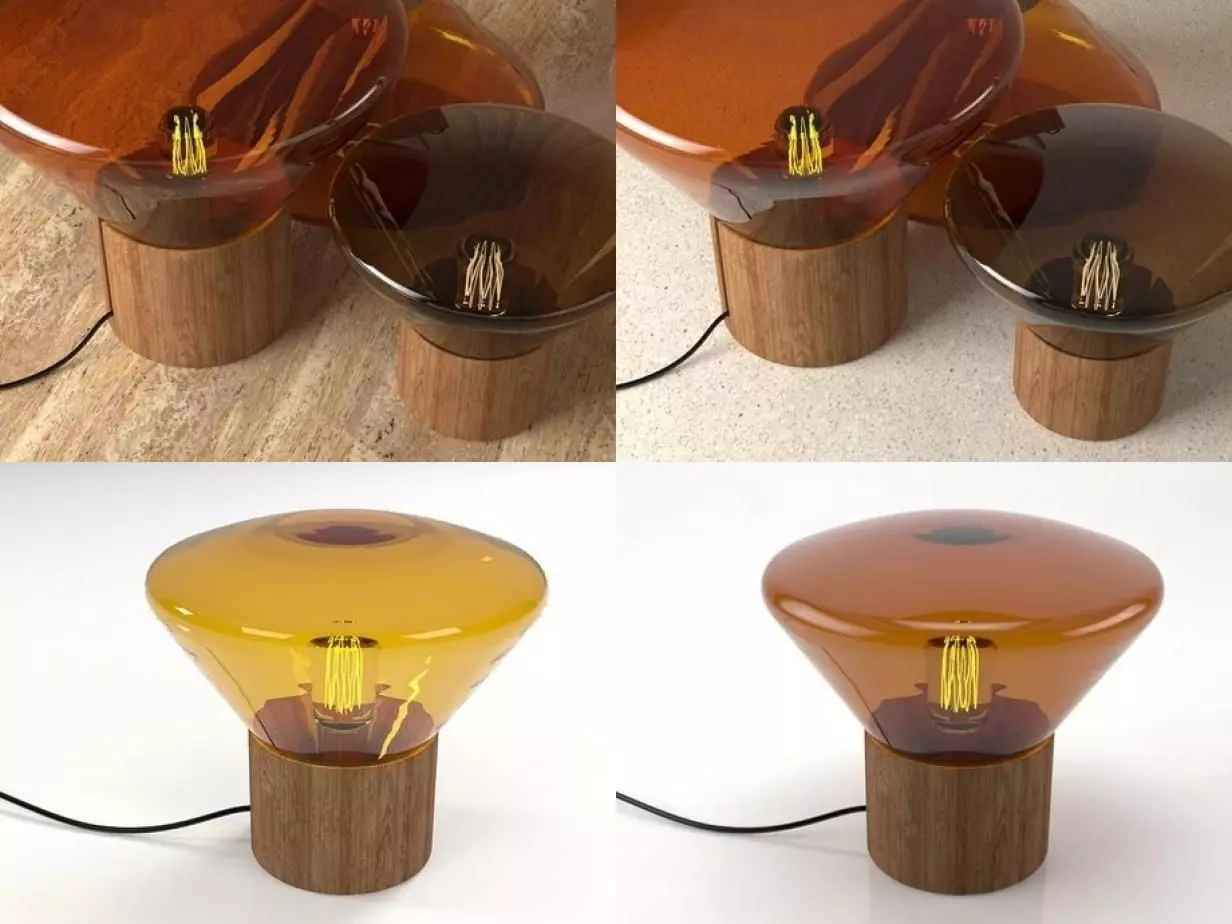 Muffins four different colored lamps 3D model_3