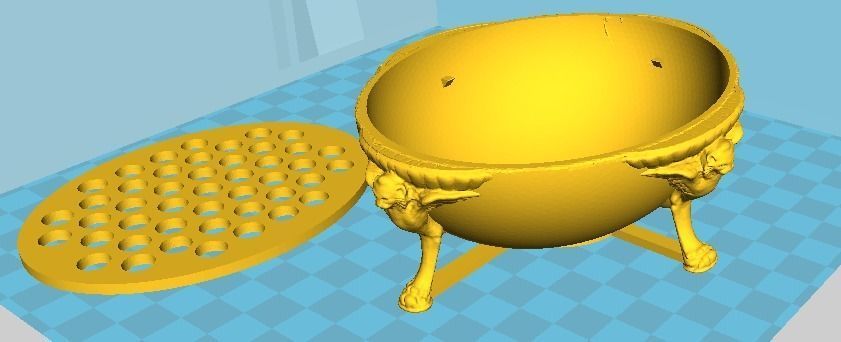 Roman style oval soap holder 3D print model with lions 3D print model_1