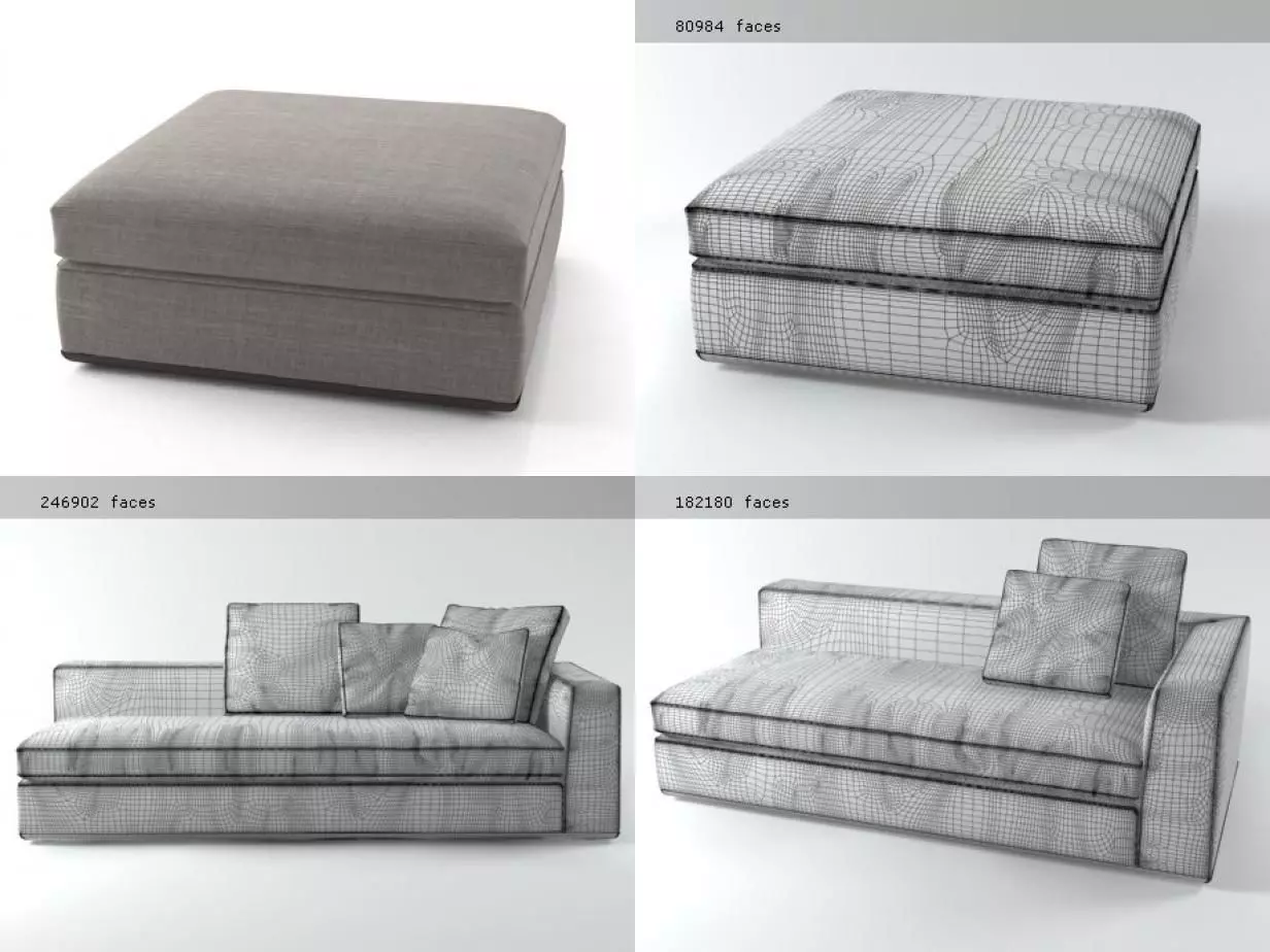 Powell Sofa System 3D model_5