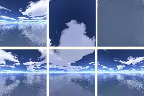 skycube sky with clouds and water Free 3D model