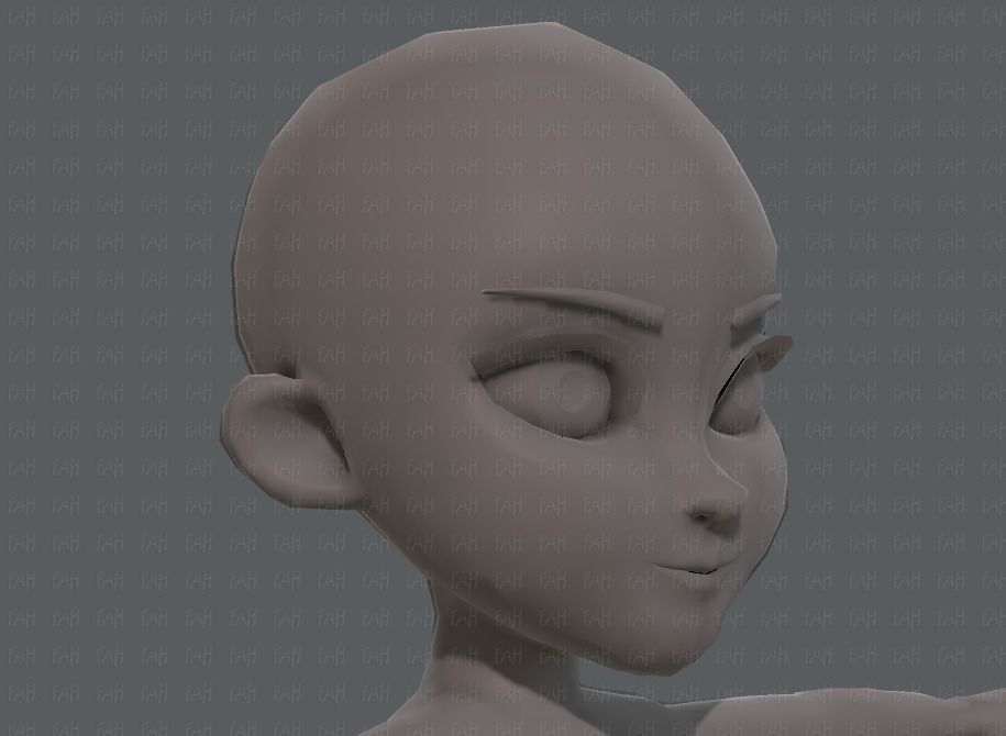 Base mesh girl characterV02 Low-poly 3D model_35