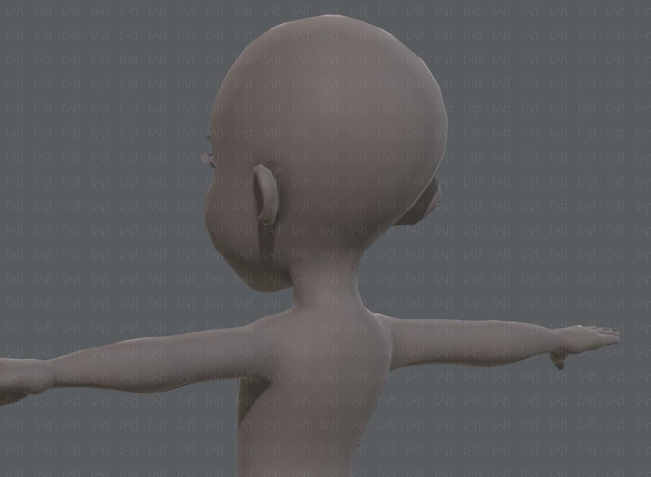 Base mesh girl characterV02 Low-poly 3D model_22