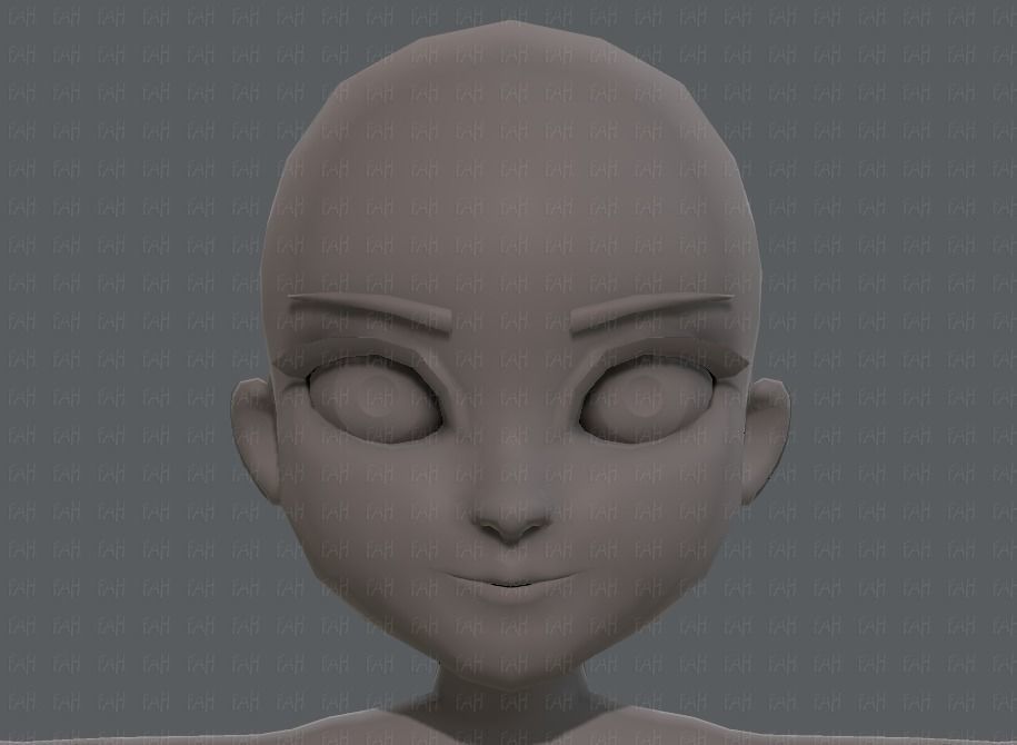 Base mesh girl characterV02 Low-poly 3D model_33