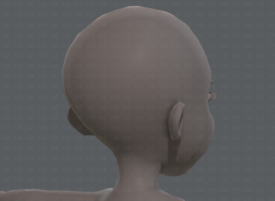 Base mesh girl characterV02 Low-poly 3D model_39