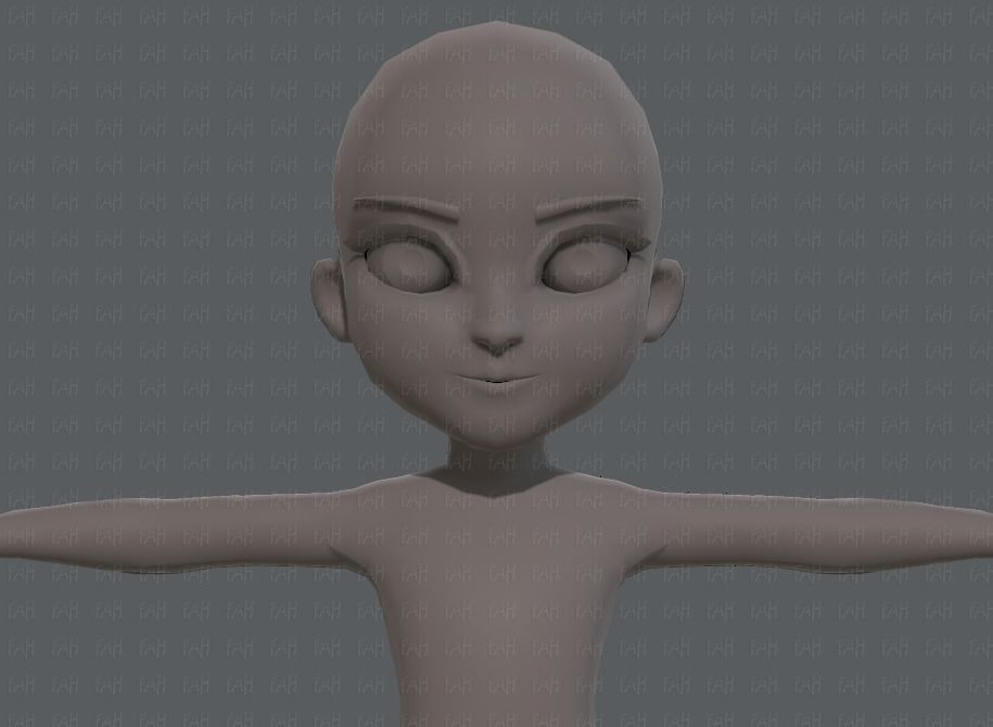 Base mesh girl characterV02 Low-poly 3D model_17