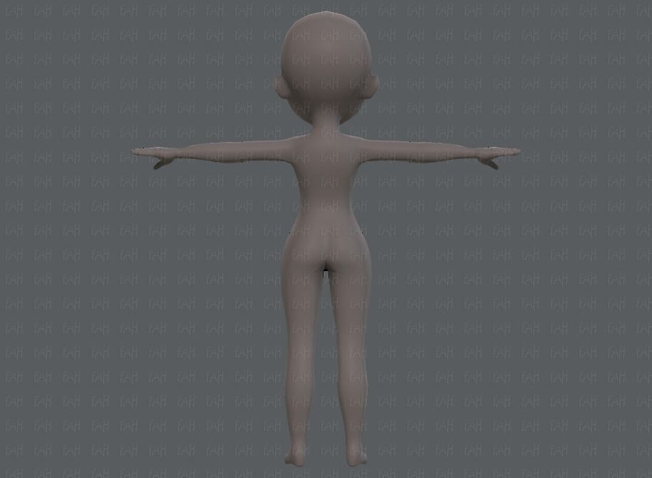 Base mesh girl characterV02 Low-poly 3D model_5