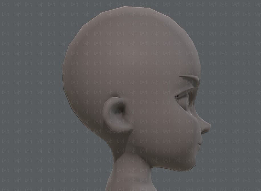 Base mesh girl characterV02 Low-poly 3D model_37