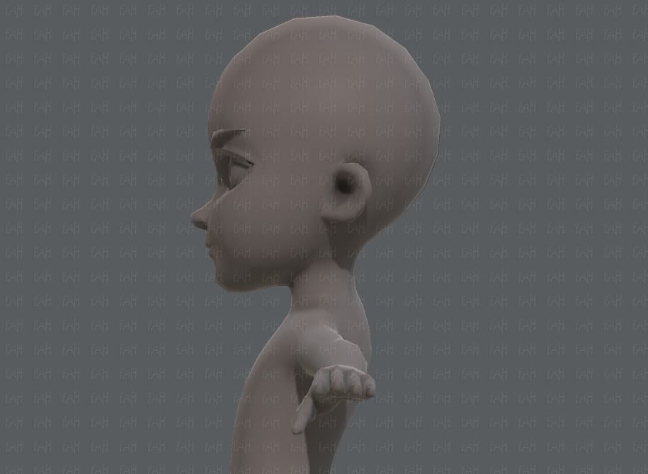 Base mesh girl characterV02 Low-poly 3D model_23