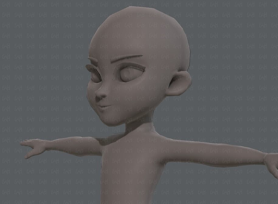 Base mesh girl characterV02 Low-poly 3D model_24