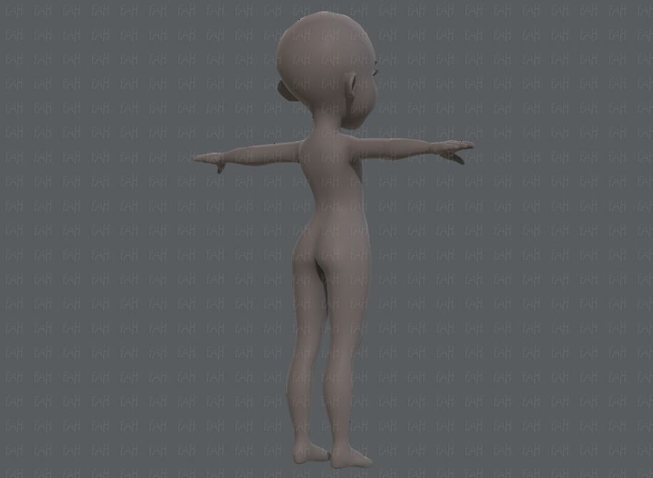 Base mesh girl characterV02 Low-poly 3D model_4