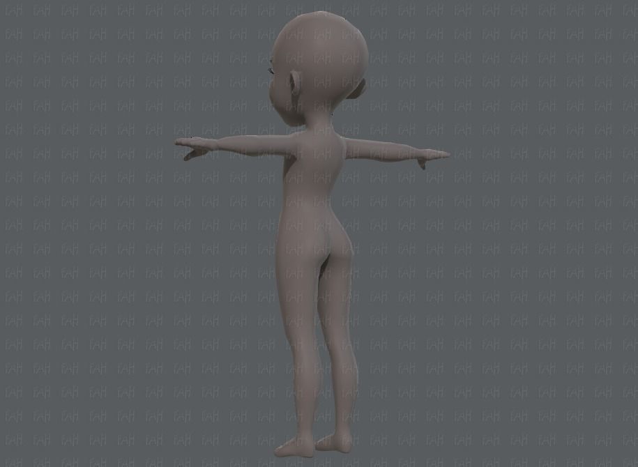 Base mesh girl characterV02 Low-poly 3D model_6