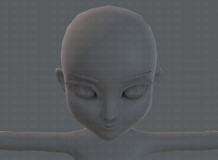 Base mesh girl characterV02 Low-poly 3D model_41