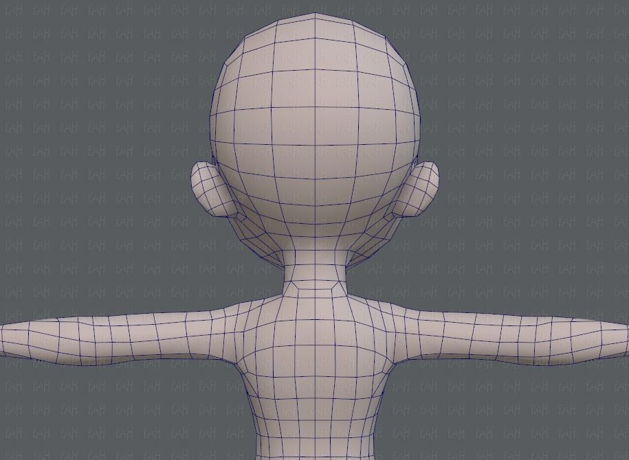 Base mesh girl characterV02 Low-poly 3D model_29