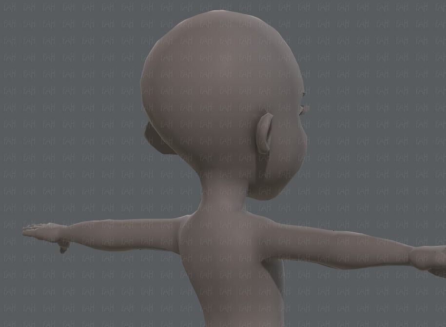 Base mesh girl characterV02 Low-poly 3D model_20