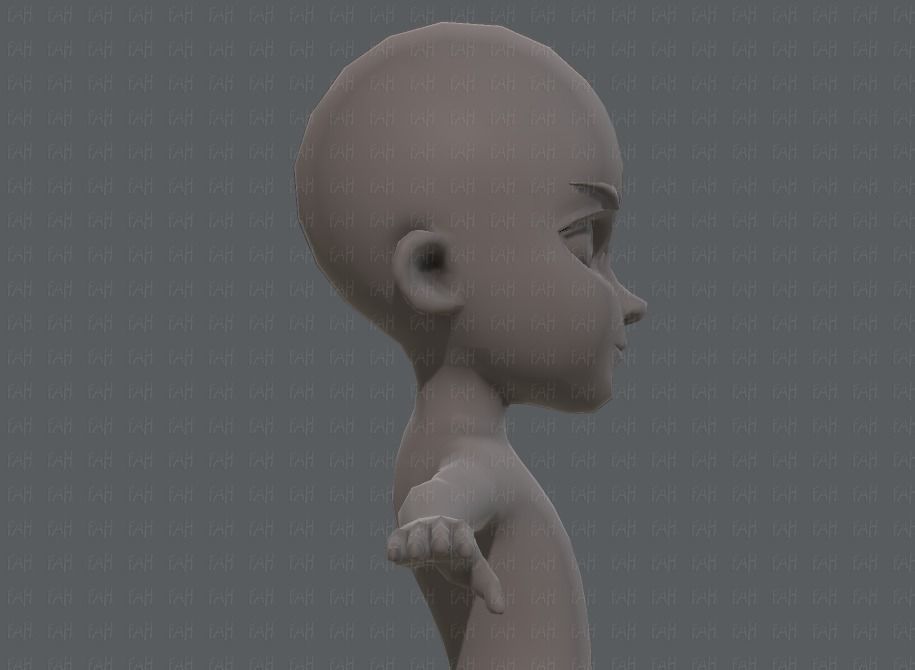 Base mesh girl characterV02 Low-poly 3D model_19