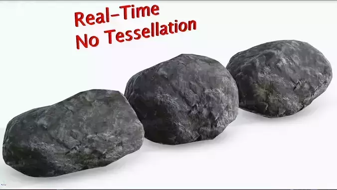 Rock - PBR Game-Ready three stones Low-poly 3D model
