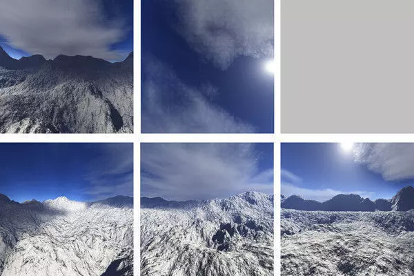 skycube2 snow covered mountains with sky Free 3D model