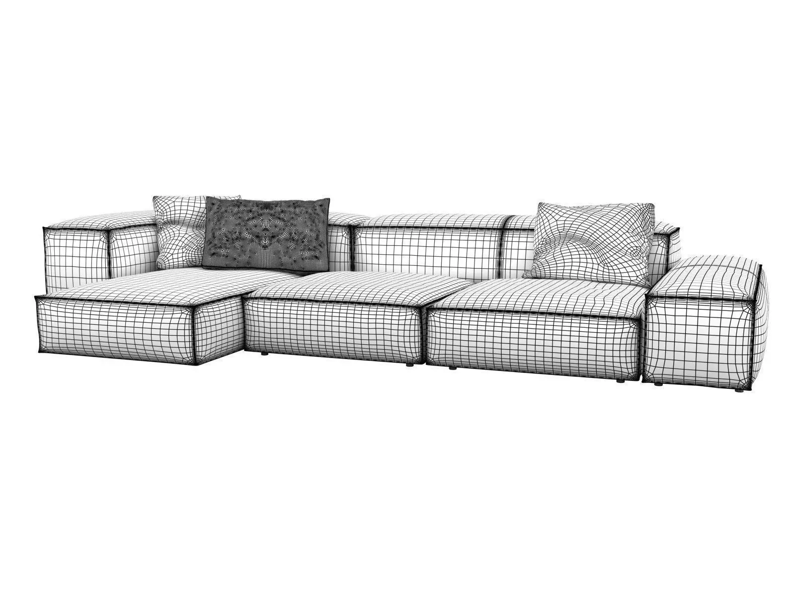 Extrasoft C modern sectional sofa 3D model_7