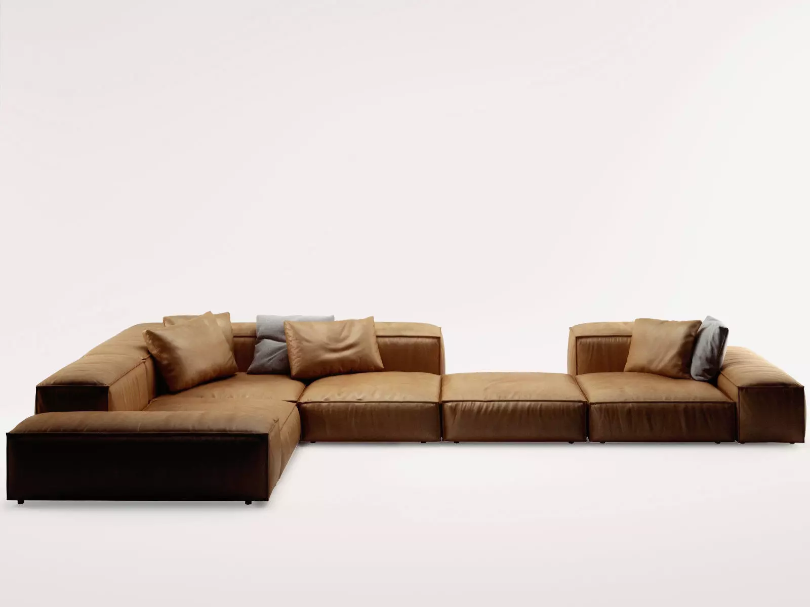 Extrasoft E sectional sofa leather 3D model_0