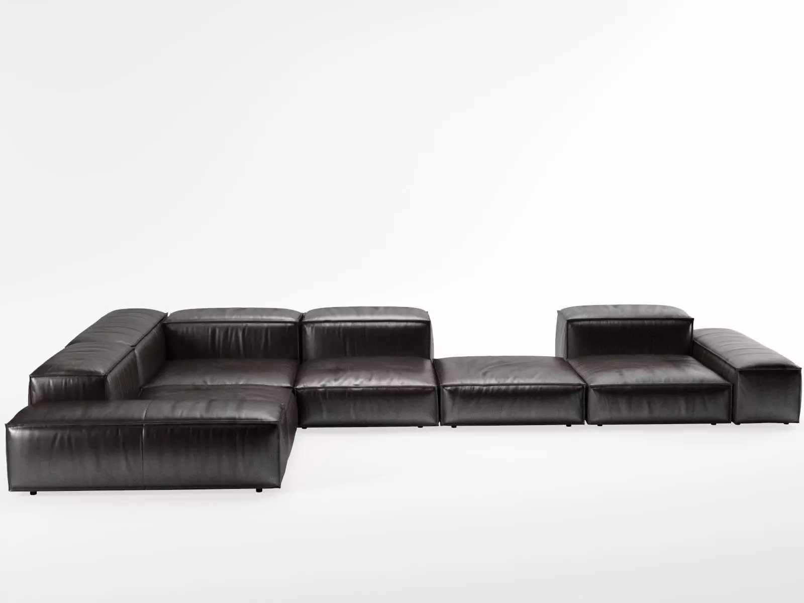 Extrasoft E sectional sofa leather 3D model_2