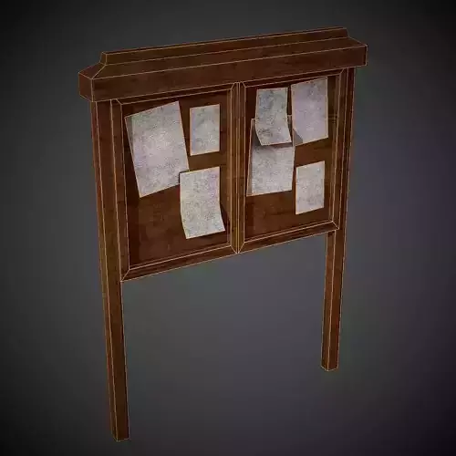Bulletin Board PBR Low Poly Low-poly 3D model