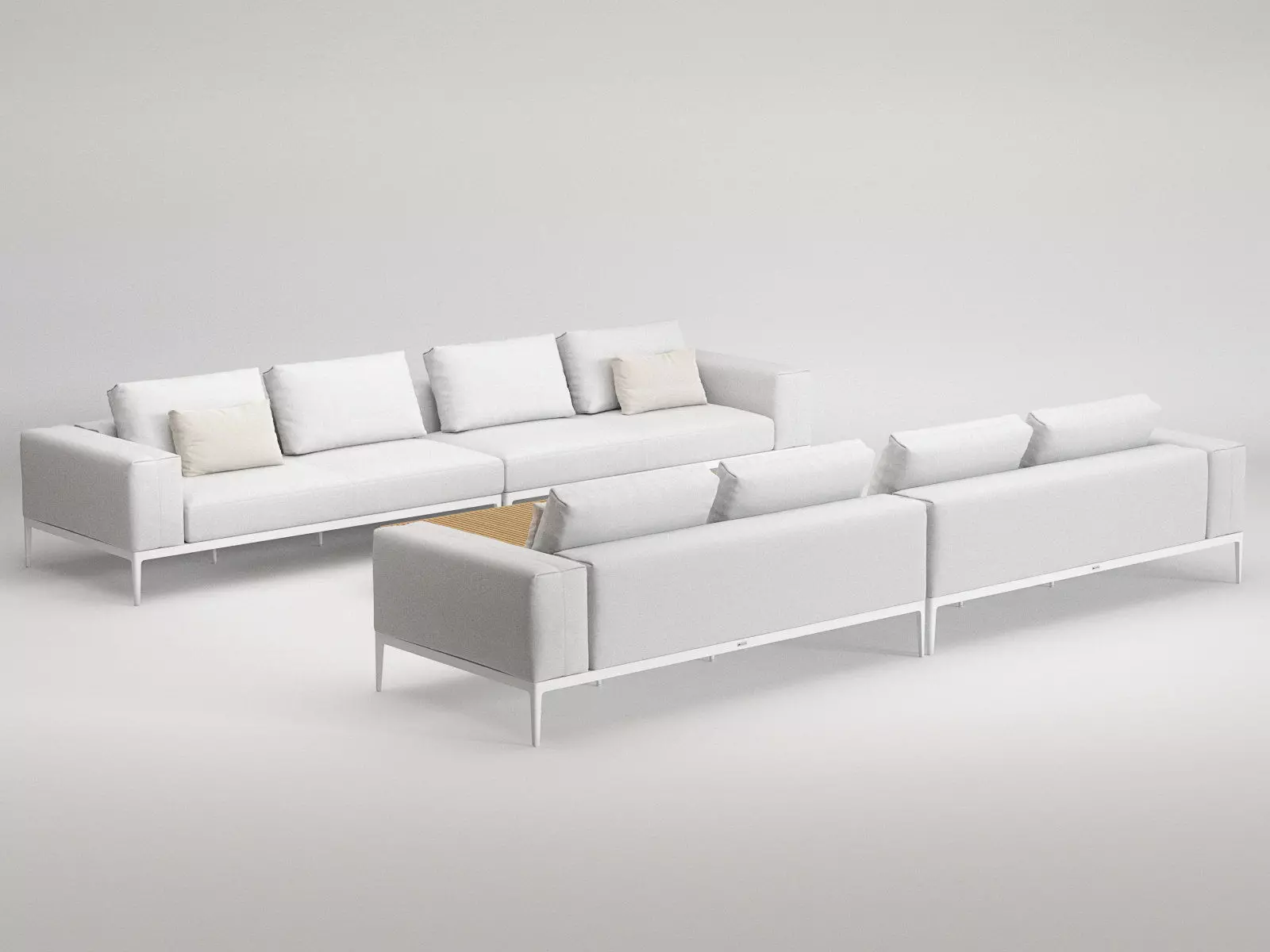 Outdoor Sofas and Table Set 3D model_1