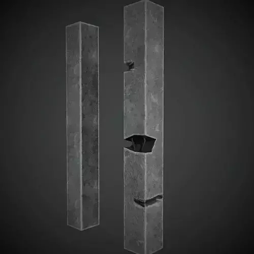 Columns PBR Low Poly pair of squares with hole in middle