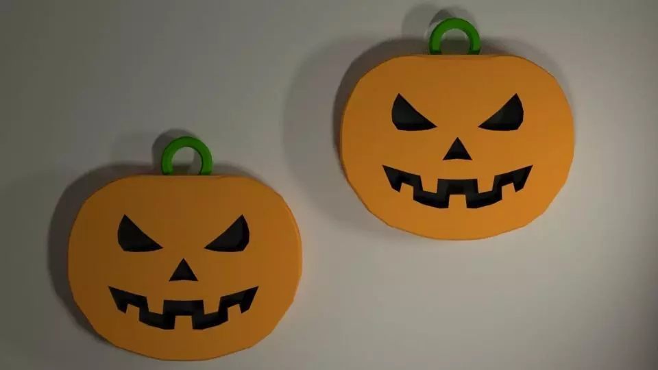 Halloween Pumpkin Earrings Free 3D print model