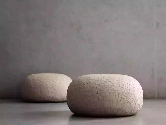 Puff 3D two stools 3D model