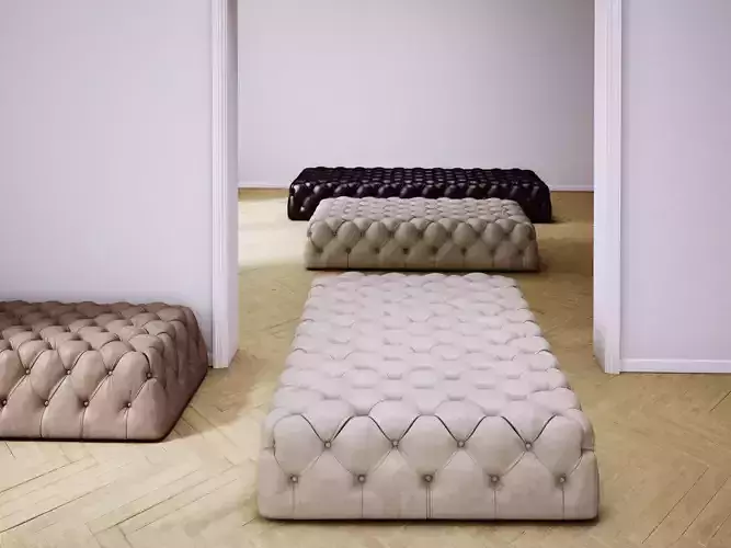 Rollking Collection tufted ottoman 3D model