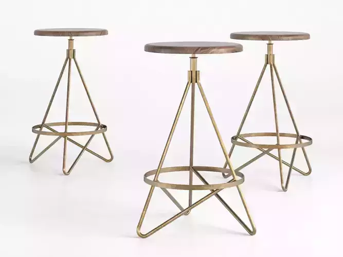Wyndham Swivel Stool 3D model