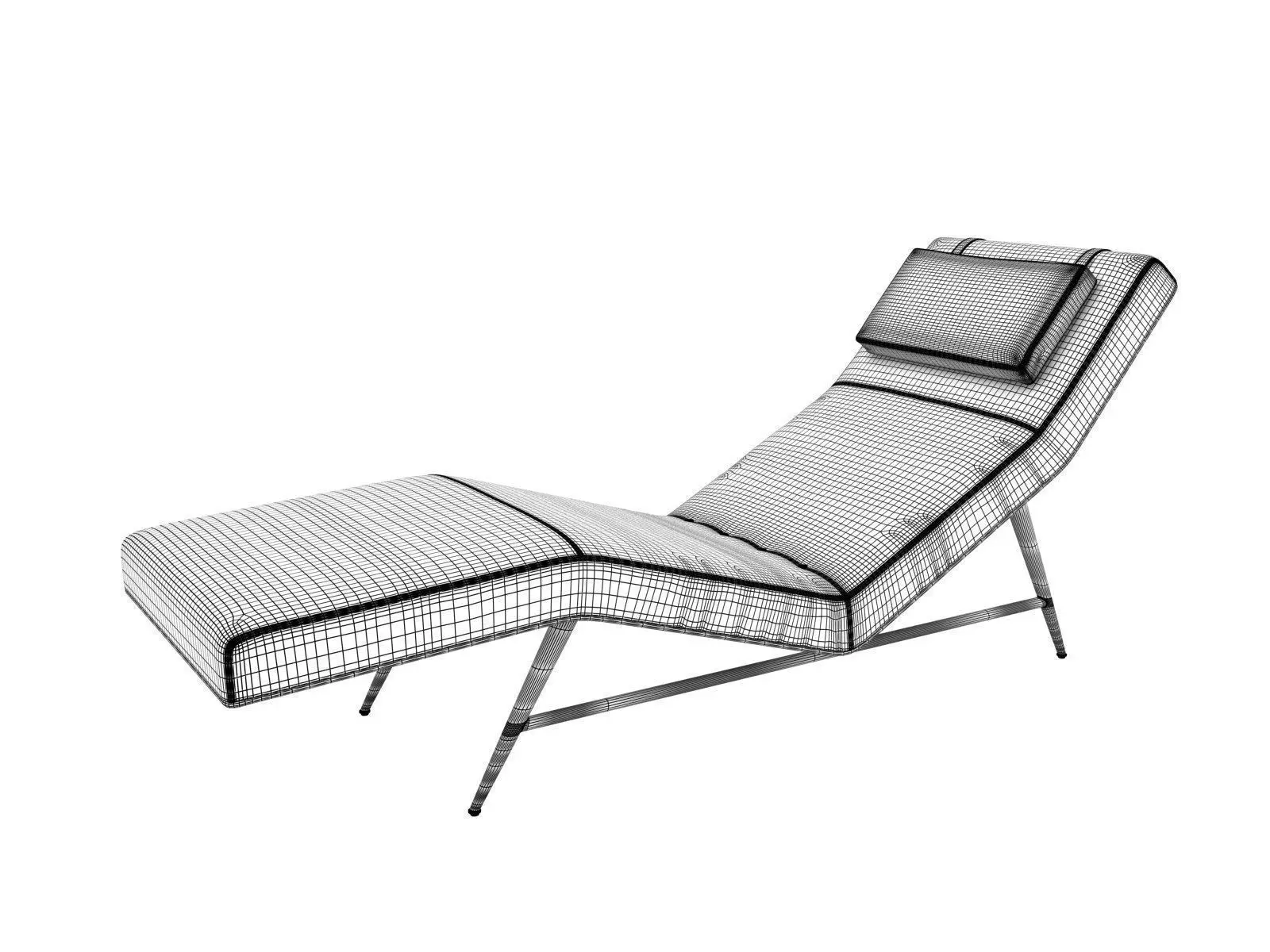 Fred Armless Chaise 3D model_6