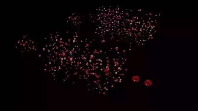 Microscopic Blood Cells Low-poly 3D model