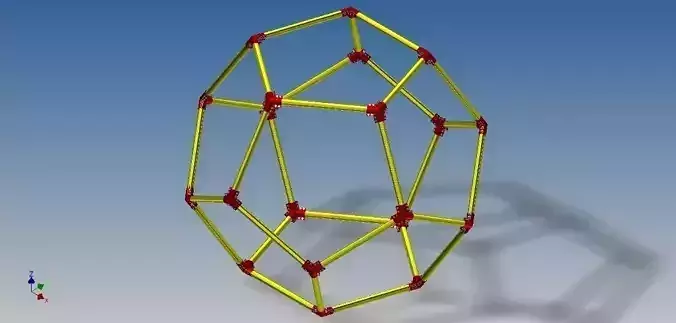 Dodecahedron hexagonal structure with lines