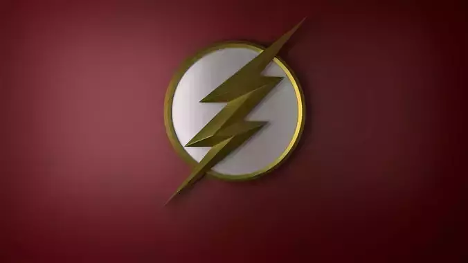 The Flash logo 3D model Free low-poly 3D model