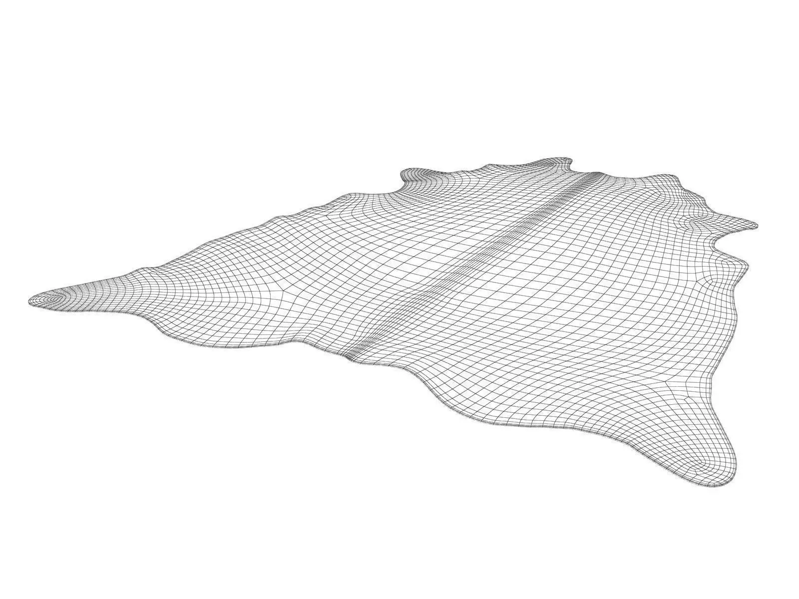 Salt and Papper Cowhide Rug 3D model_4