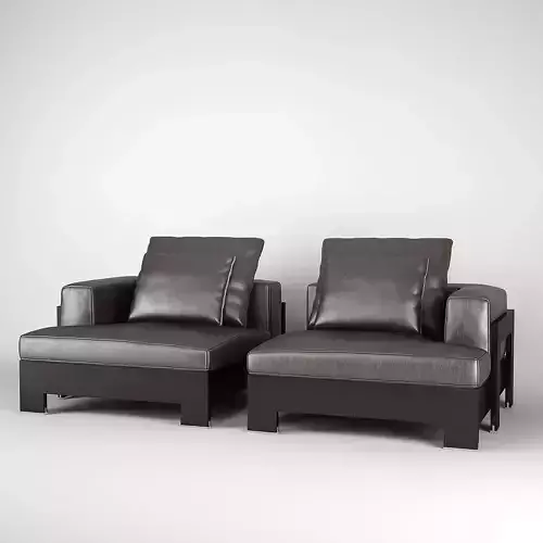  Minotti Alison Black Chaise Lounge 3D model
