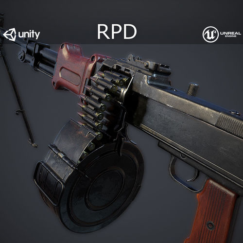 RPD Light Machine Gun Low-poly 3D model