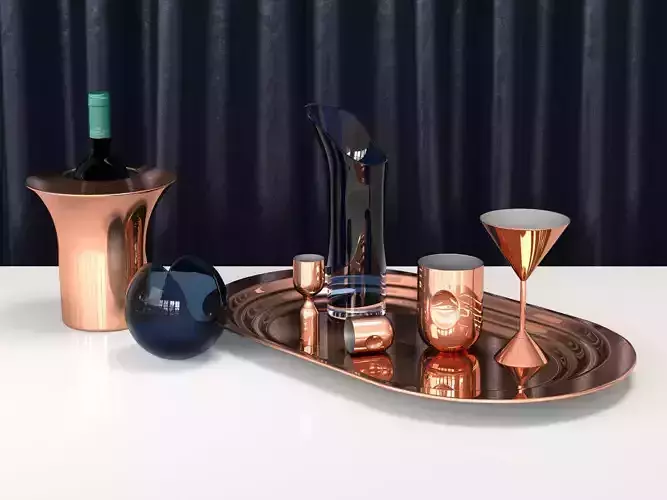 Plum Cocktail Set 3D model