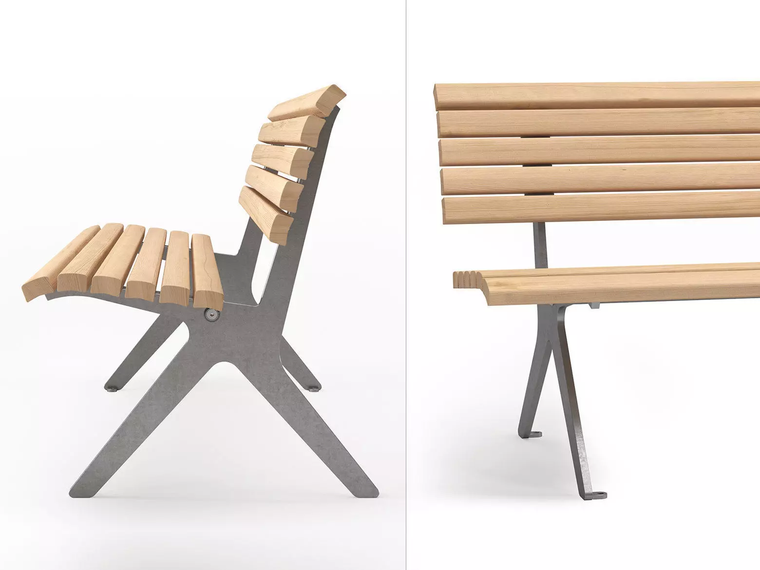 Poca Outdoor Benches 3D model_2