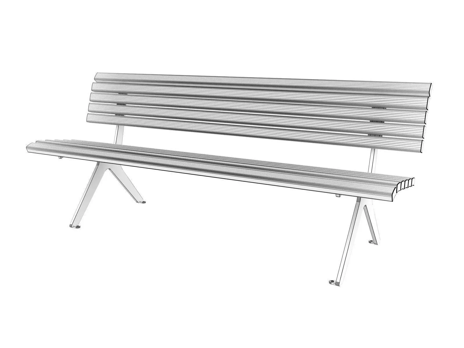 Poca Outdoor Benches 3D model_3