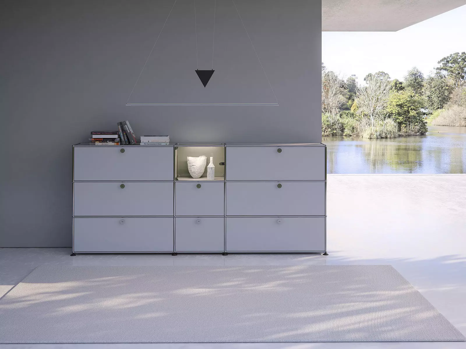 Filum USM Pendant Light and Illuminated Cabinet 3D model_0