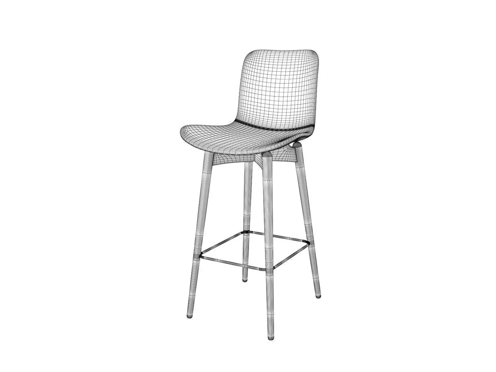 Langue Bar Stool 3D model_3